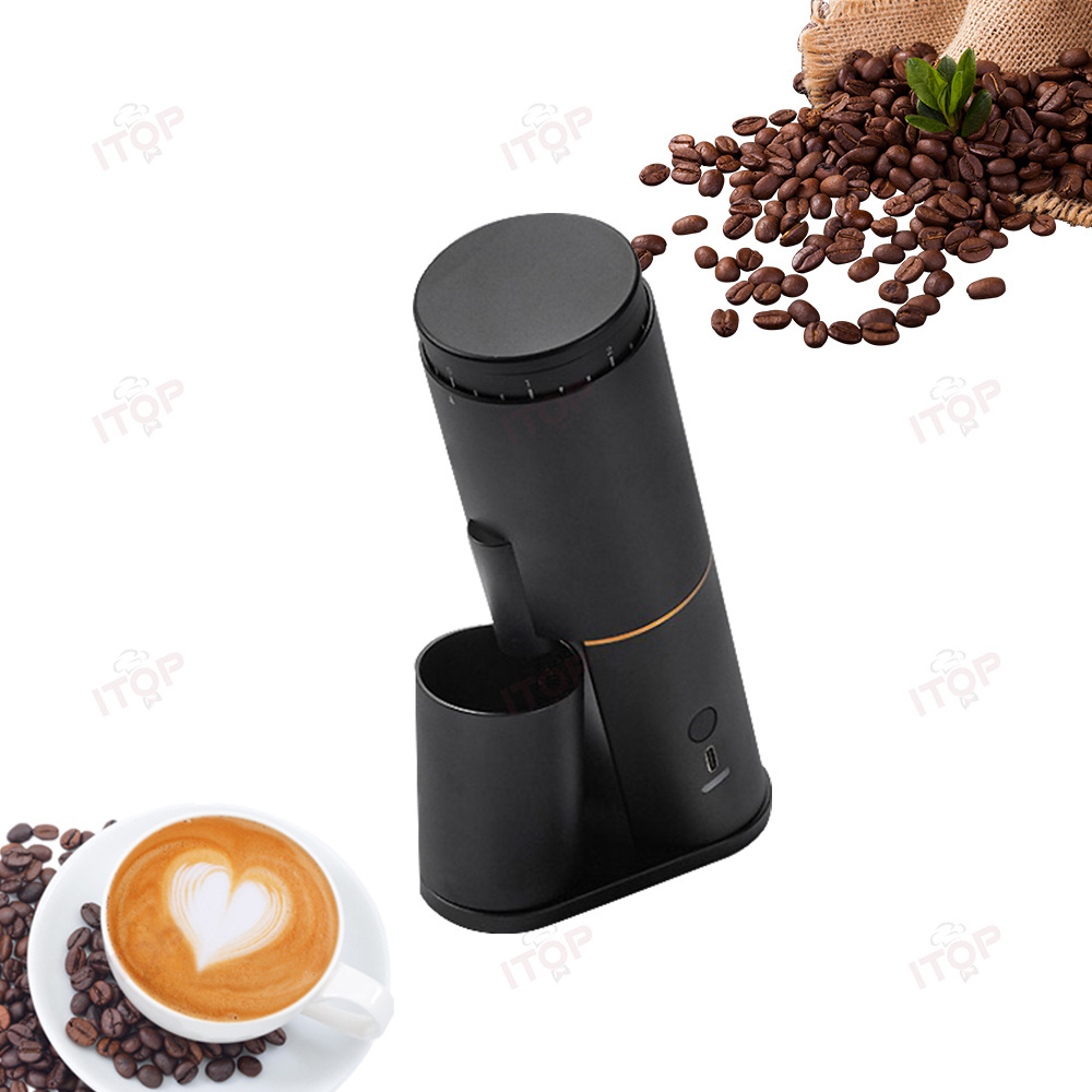 Portable Electric Burr Coffee Grinder Quiet Spice Grinder One Touch Coffee Bean Mill For 2-4 Cup