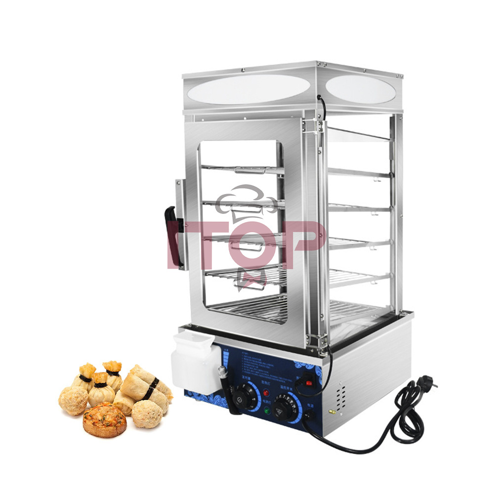 Transparent Food Display Cabinet/electric Food Steamer/stainless Steel Dim Sum Steamer/5 Layer Stainless Bread Steamer