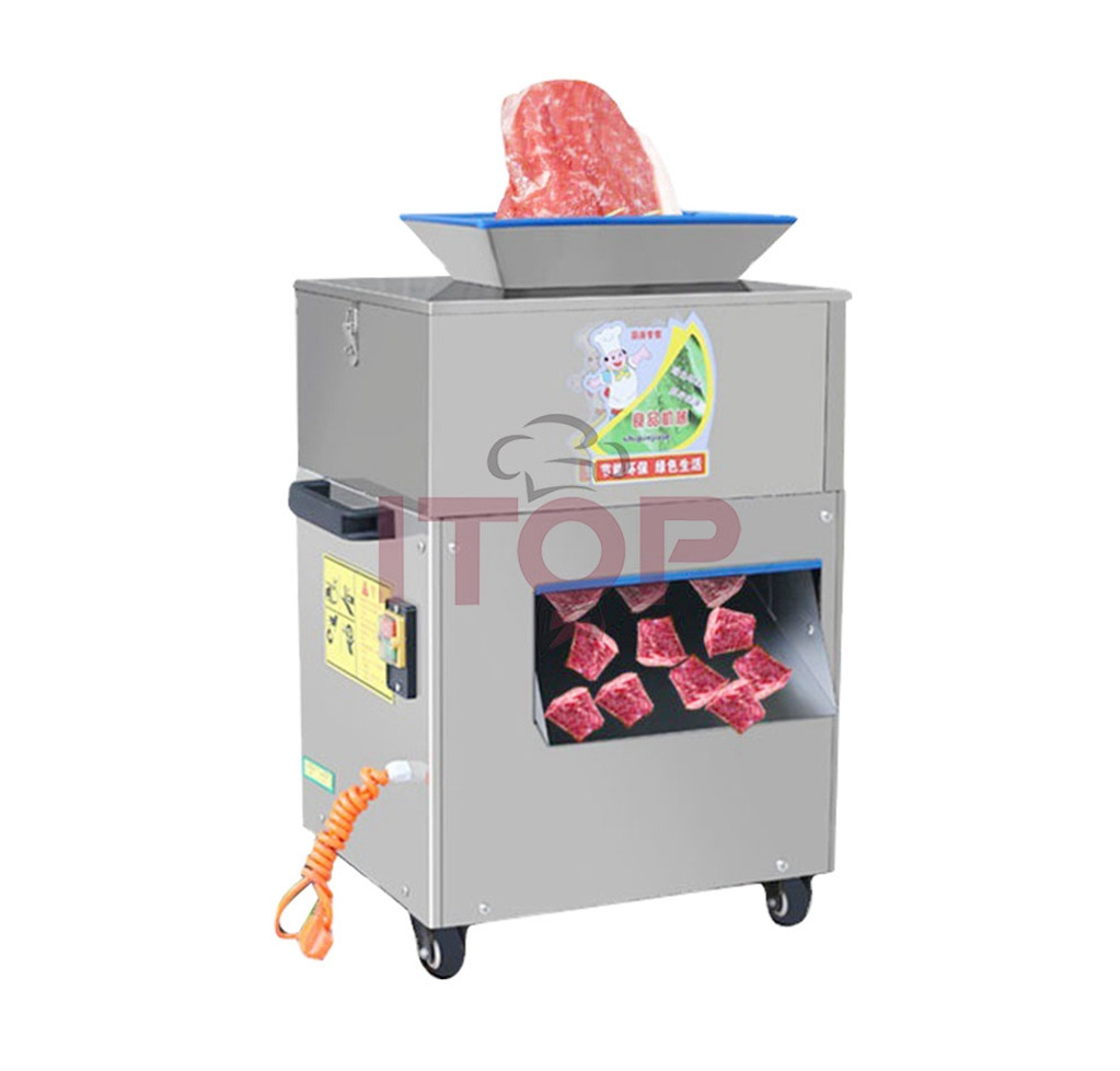 ITOP Stainless Steel Frozen Meat Slicer Automatic Meat Dicer Cube Cutting Machine Meat Chopper