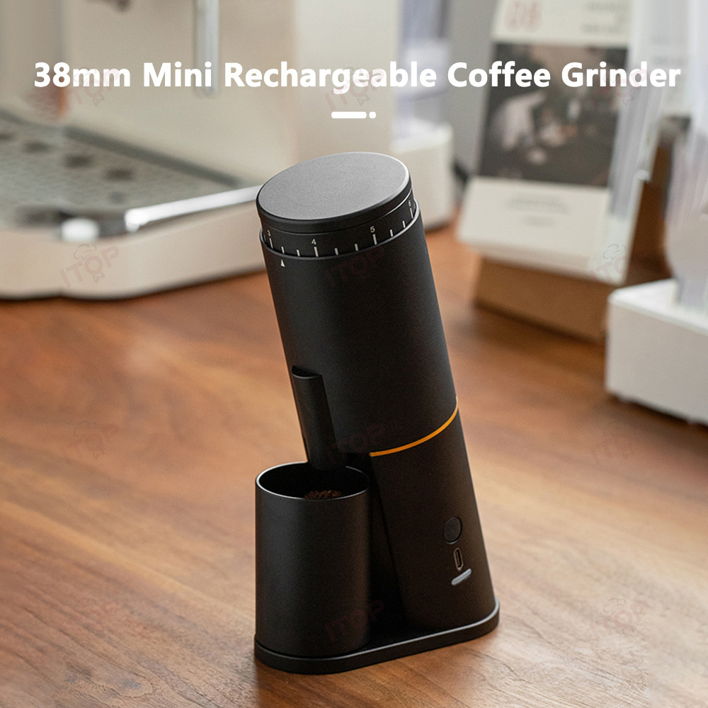 Portable Electric Burr Coffee Grinder Quiet Spice Grinder One Touch Coffee Bean Mill For 2-4 Cup