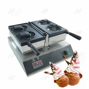 Creme Bear Shape Waffle Maker Bear Shaped Open Mouth Taiyaki