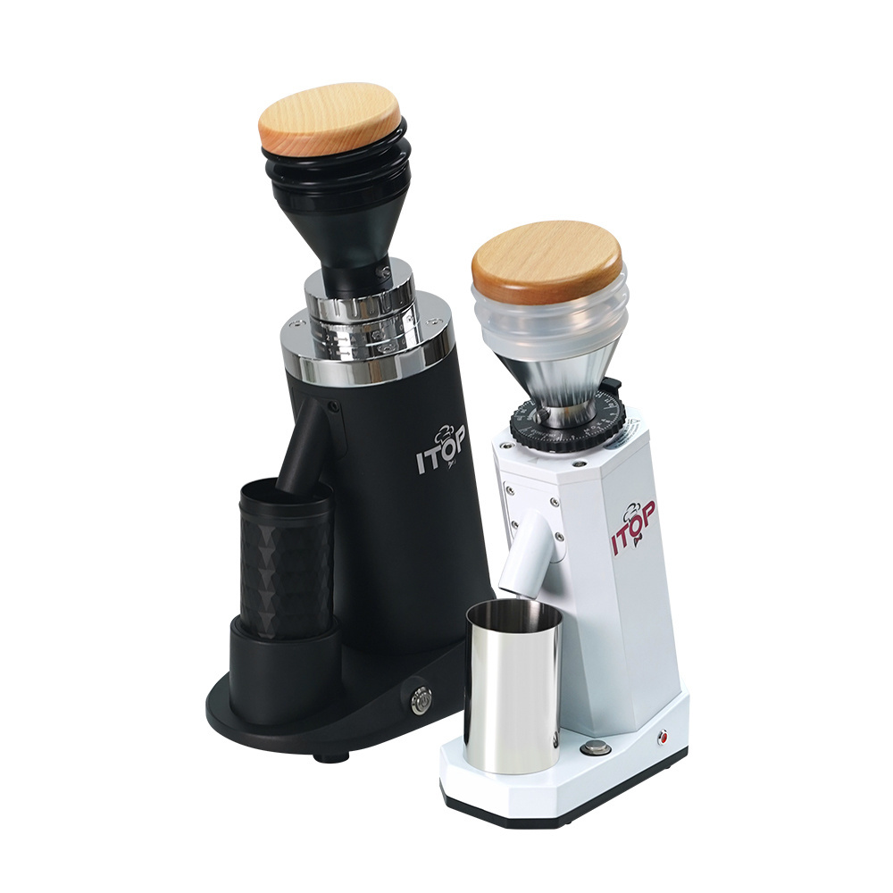 ITOP 64 Mm Flat Burr Plus Electric Coffee Mill Grind Grinding Machine Professional Stepless 1200R/Min Low Speed Coffee Grinder