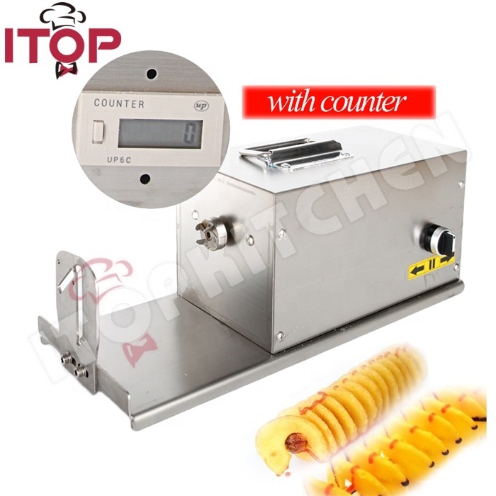 electric spiral potato cutter potato chips fryer machine/tornado potato slicer/industrial potato spiral cutter