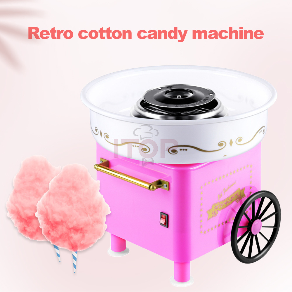 Commercial Equipment Cotton Candy Vending Machine Portable Marshmallow Cotton Candy Cart Machine