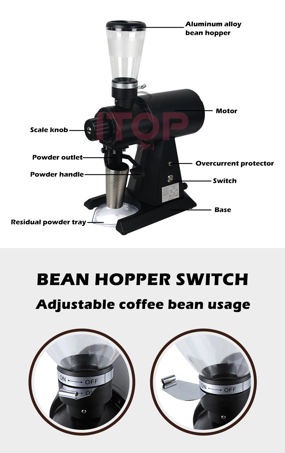 Ek43 Coffee Grinder Professional Electric Coffee Bean Grinding Machine 98mm Stainless Steel Burr/coffe Grinder Electric