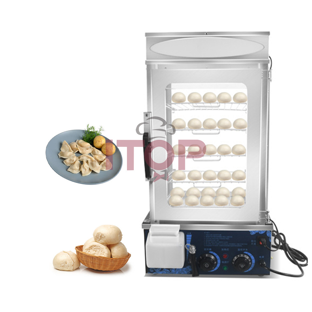 Transparent Food Display Cabinet/electric Food Steamer/stainless Steel Dim Sum Steamer/5 Layer Stainless Bread Steamer