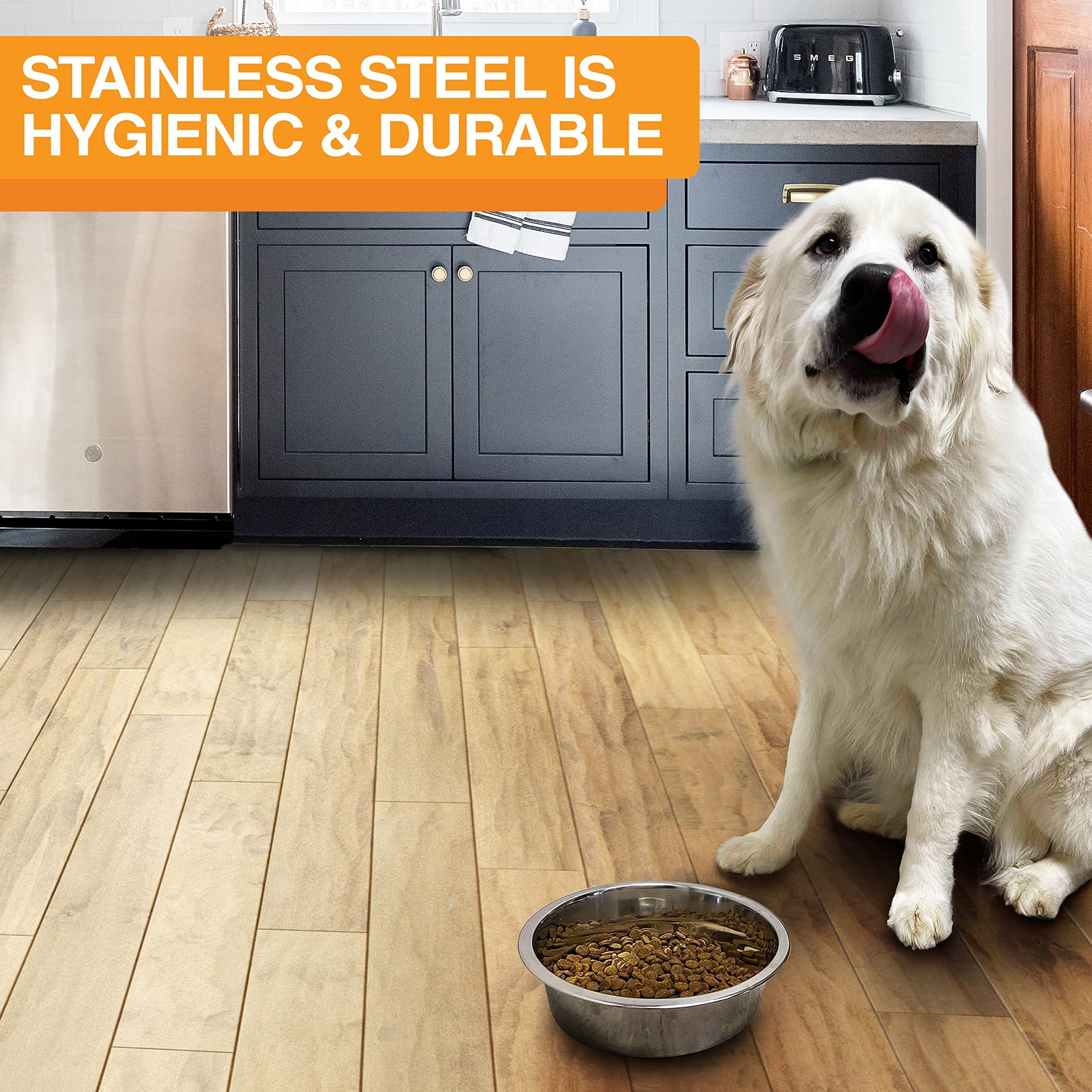 Pet Brands Stainless Steel Dog Cat Bowls Elevated Dog Feeder Bowls Extra Large Metal Dog Food and Water Dish