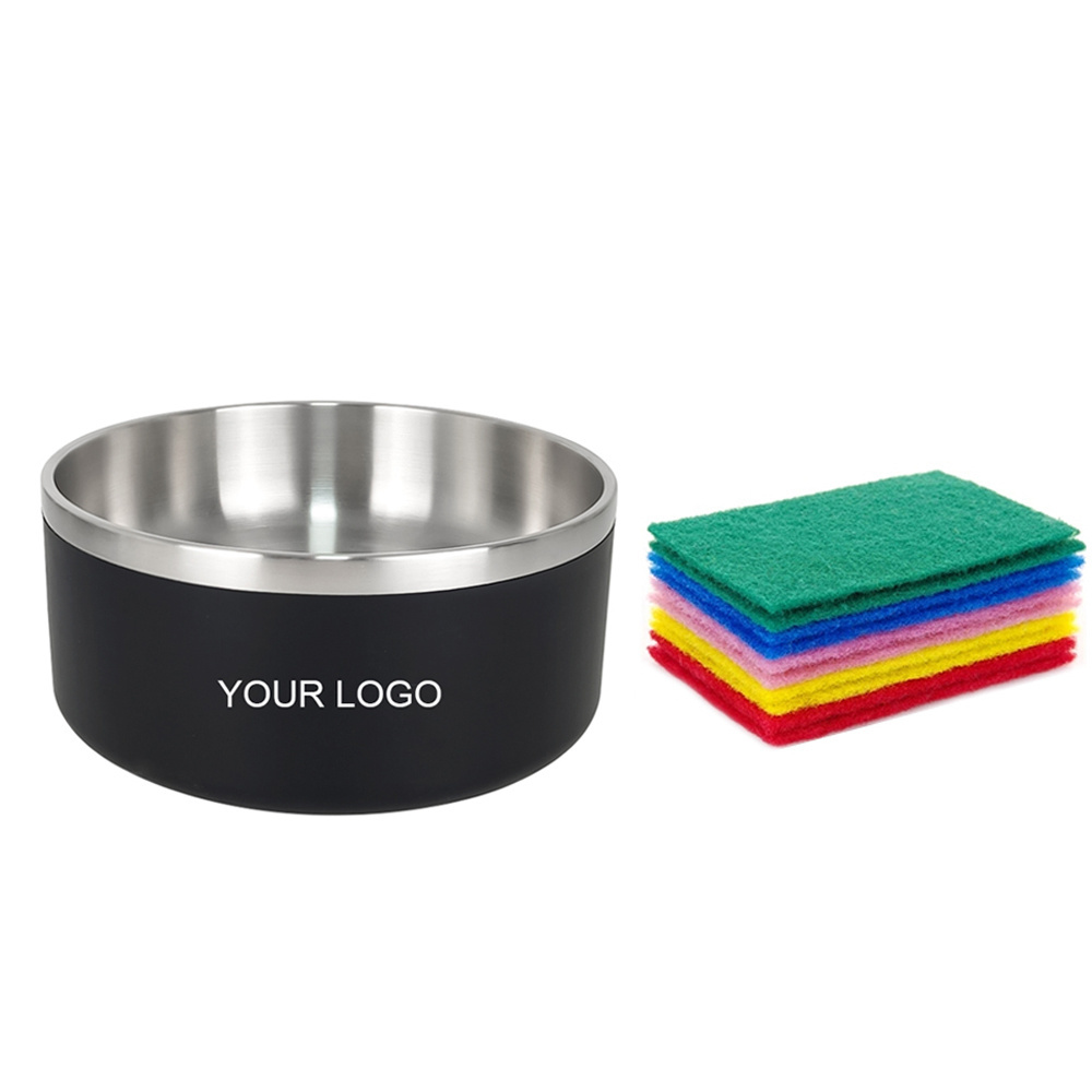 IKITCHEN Hot Selling Custom logo luxury dog bowl Stainless steel dog cat food water bowl non slip 21cm pet bowl