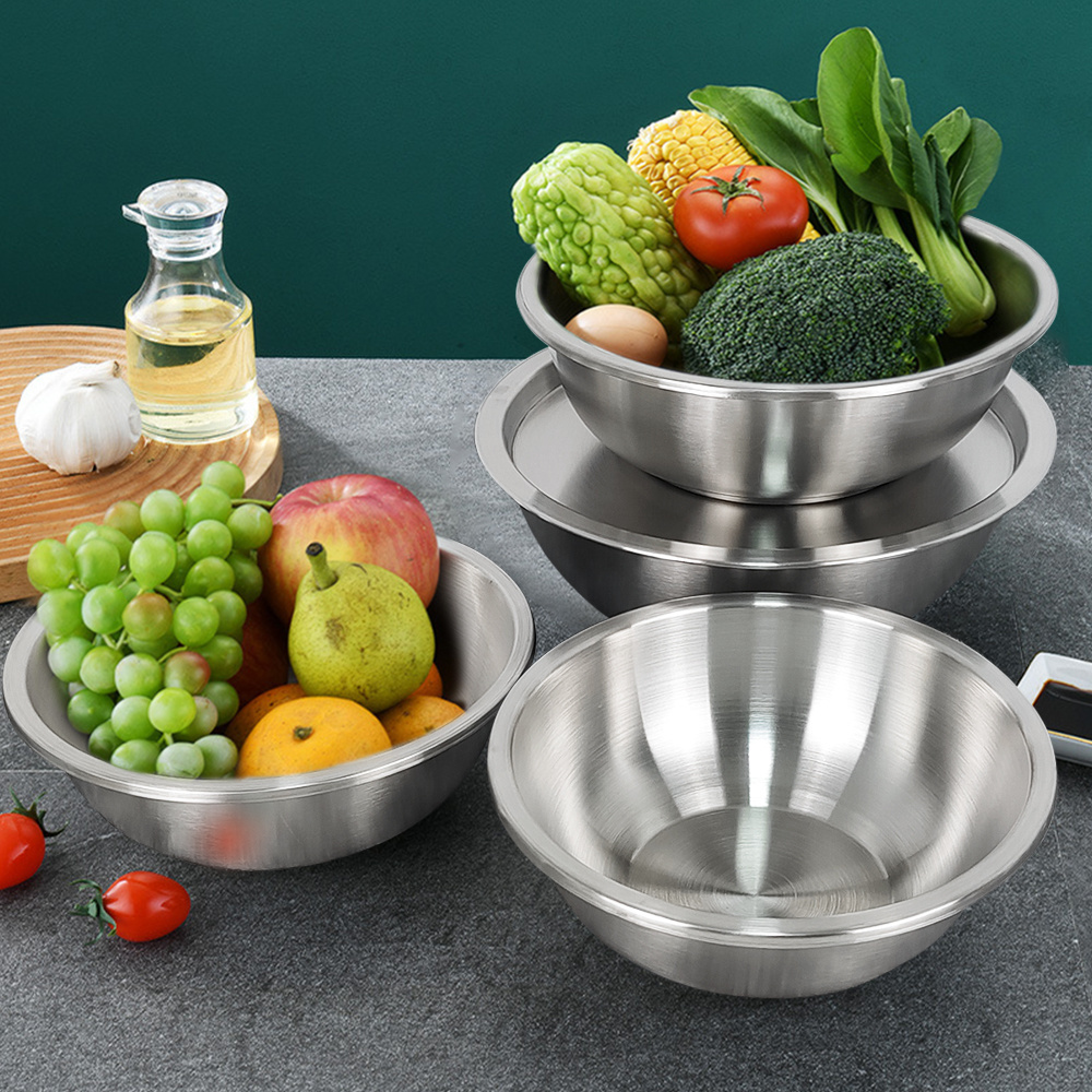 Reusable Meal Prep  Salad Bowl Nesting Bowls Plate Refrigerator Kitchen Eco friendly Stainless Steel Mixing Bowls Set