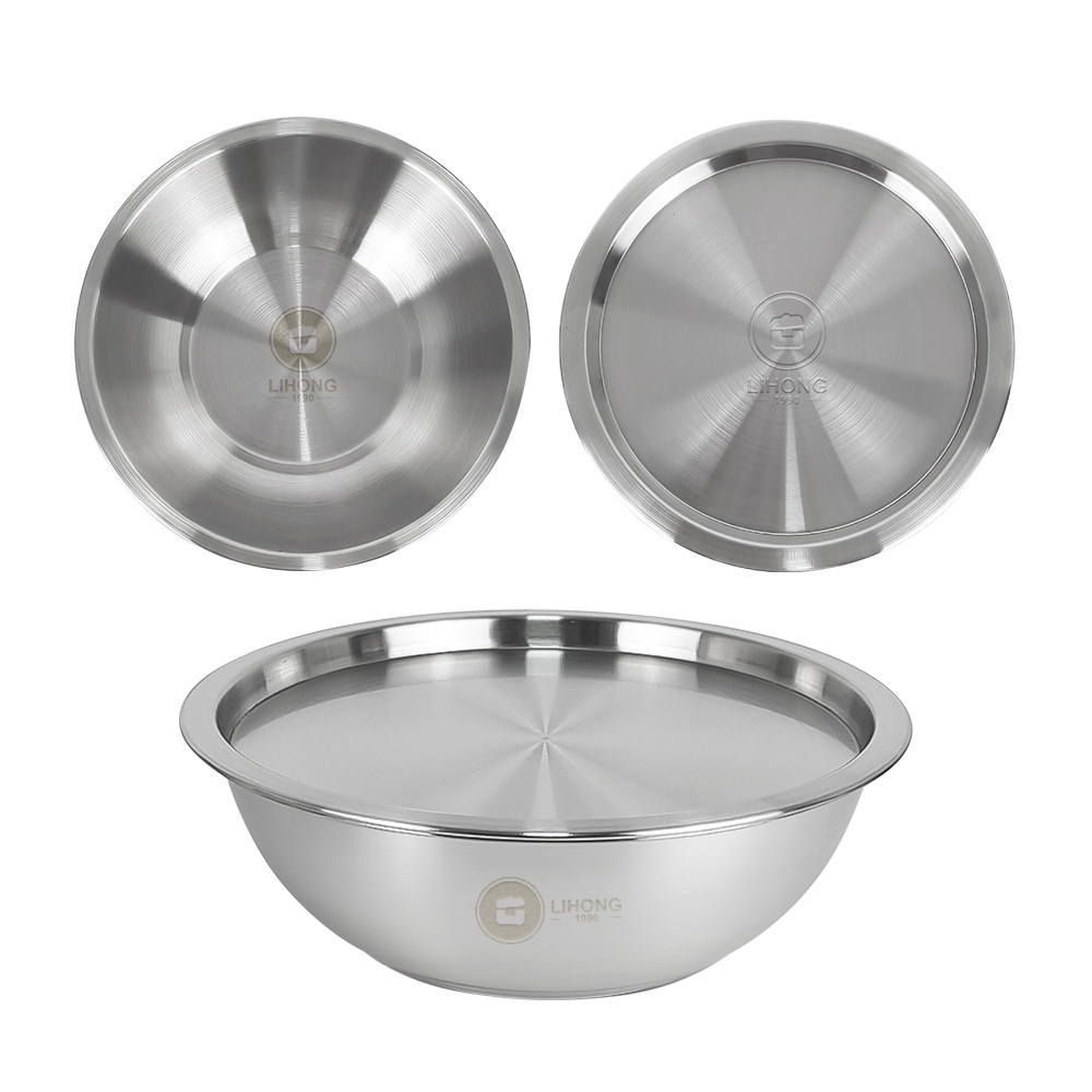 Reusable Meal Prep  Salad Bowl Nesting Bowls Plate Refrigerator Kitchen Eco friendly Stainless Steel Mixing Bowls Set