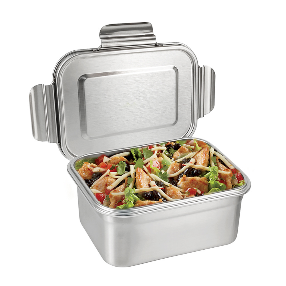 BPA Free Metal Lunch Containers Stainless Steel Lunch Box Kids Adults Bento Lunch Box Leakproof 800ML Dishwasher Safe