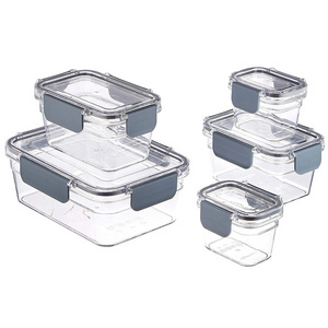 Leak-proof Lunch Box Dry goods Fresh Ingredients School or Work Microwave Plastic Food Storage Containers With Locking Lid Clear