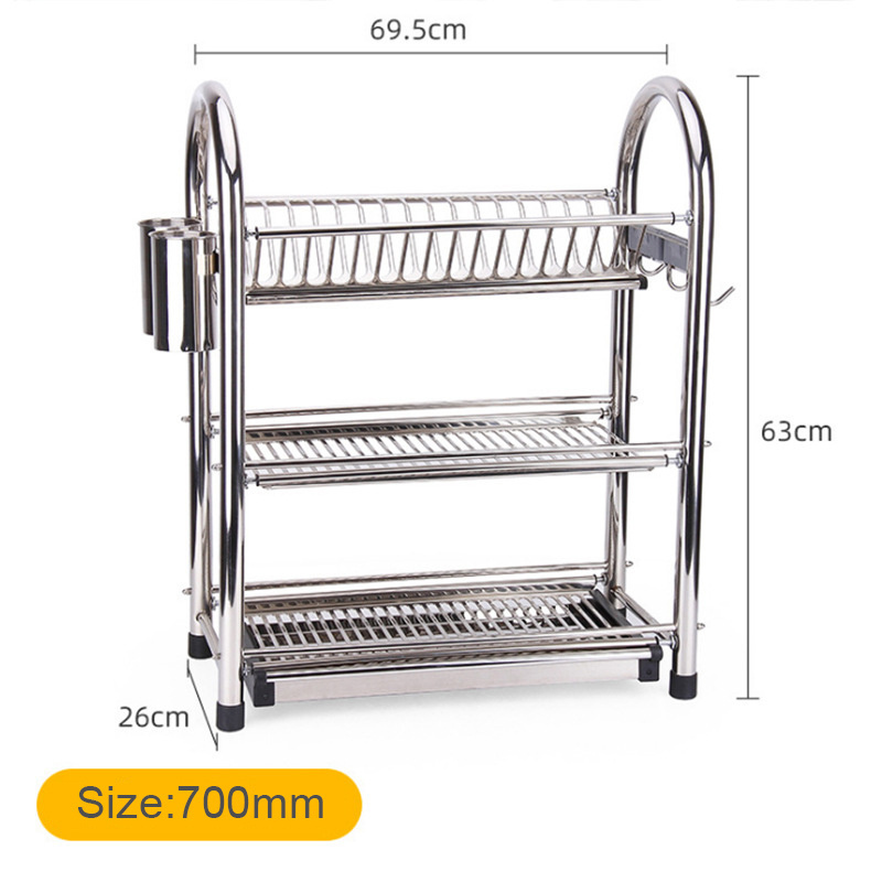 IKITCHEN Stainless Steel 2-Tier Kitchen Dish Rack Dish Drying Rack 3- tier Dish Drying Rack