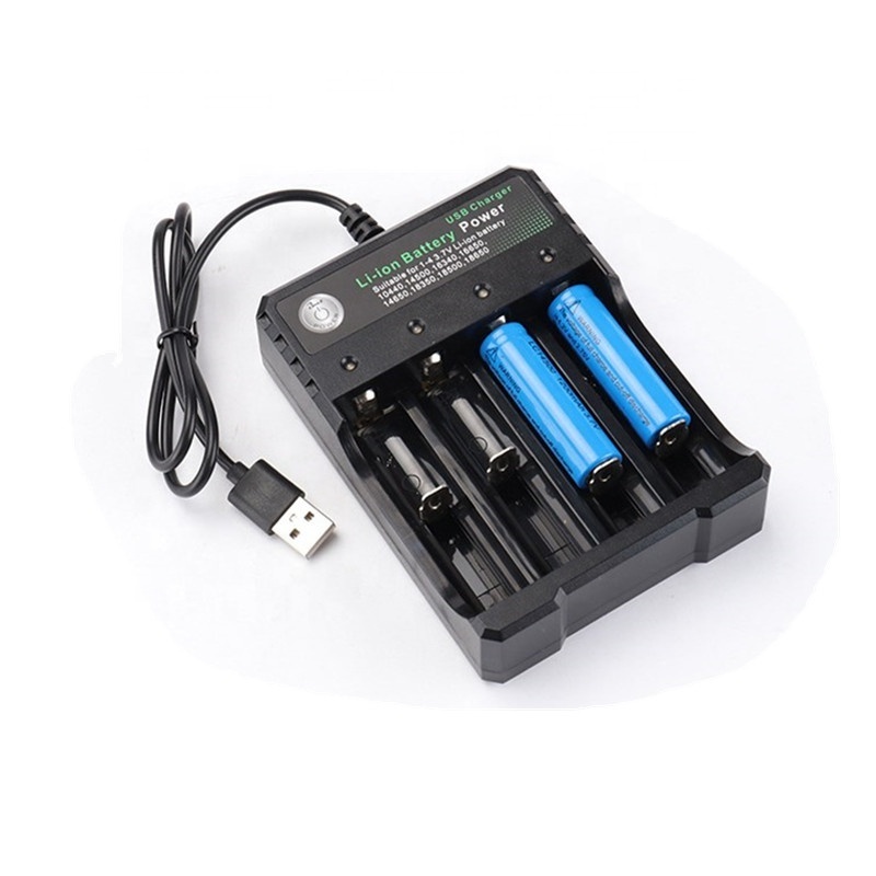 Smart Charger usb rechargeable Cable for  3.7V Li ion 14500 18650 lithium li-ion batteries charger 18650 4 slots battery charger