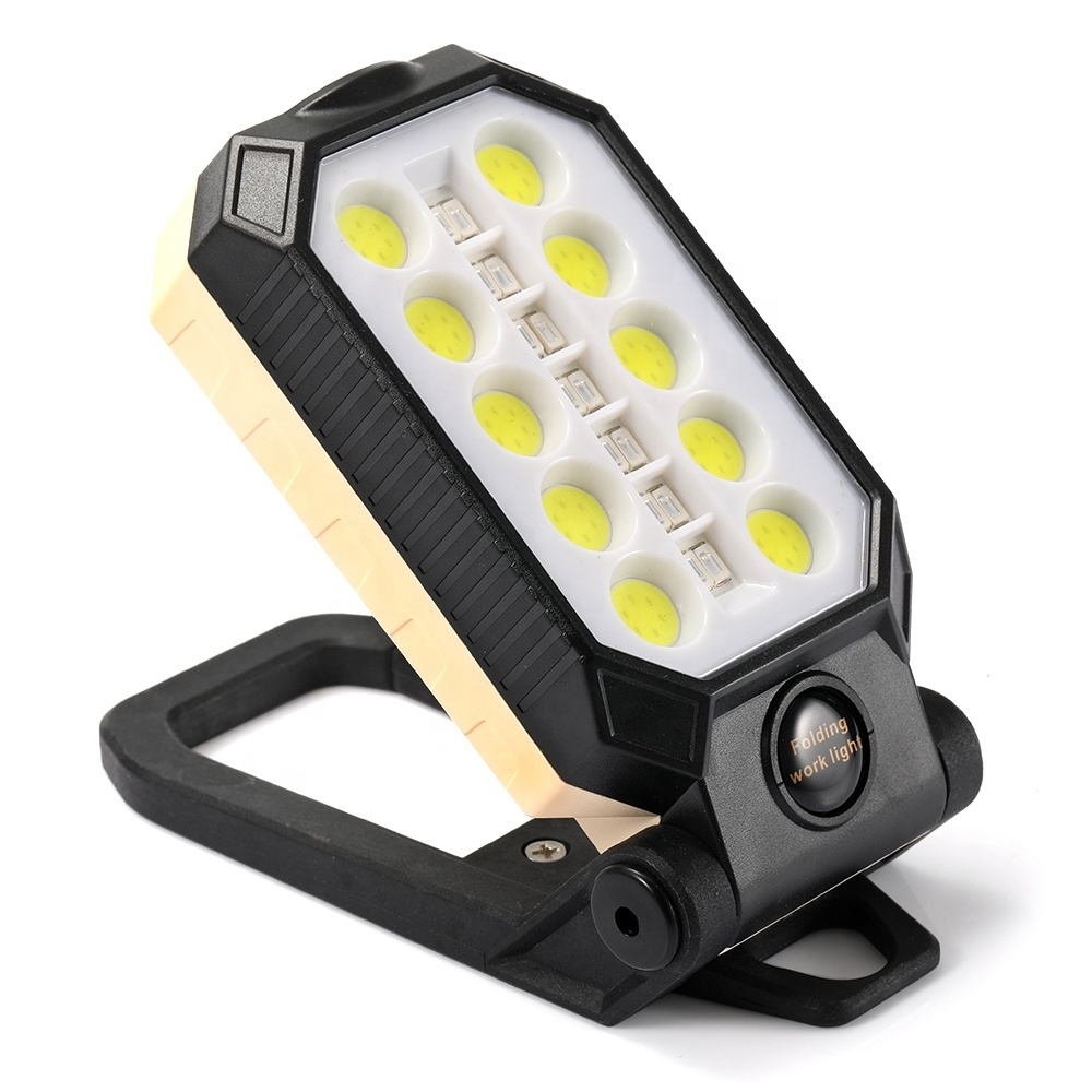 Foldable COB LED Work Light Portable USB Rechargeable Flashlight Waterproof Torch Magnetic Base Work Lamp Camping Light