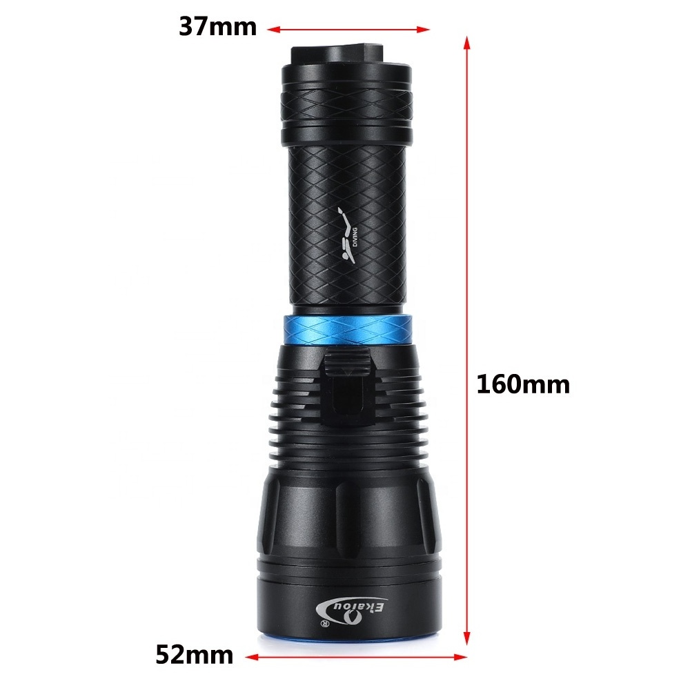 Aluminum XHP50 Diving Flashlight 100m underwater Magnetic switch Led Torch light 2000lumen Lamp Rechargeable underwater hunting