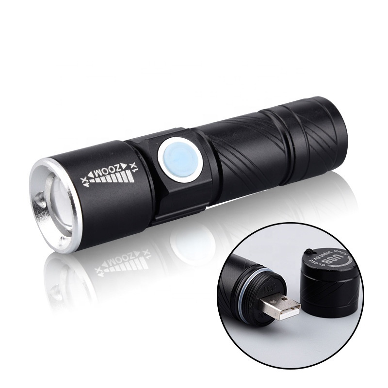 USB Charging Mini Size Flashlight XPE Zoomable Torch  rechargeable led torch light flashlight bulk led mini flashlights