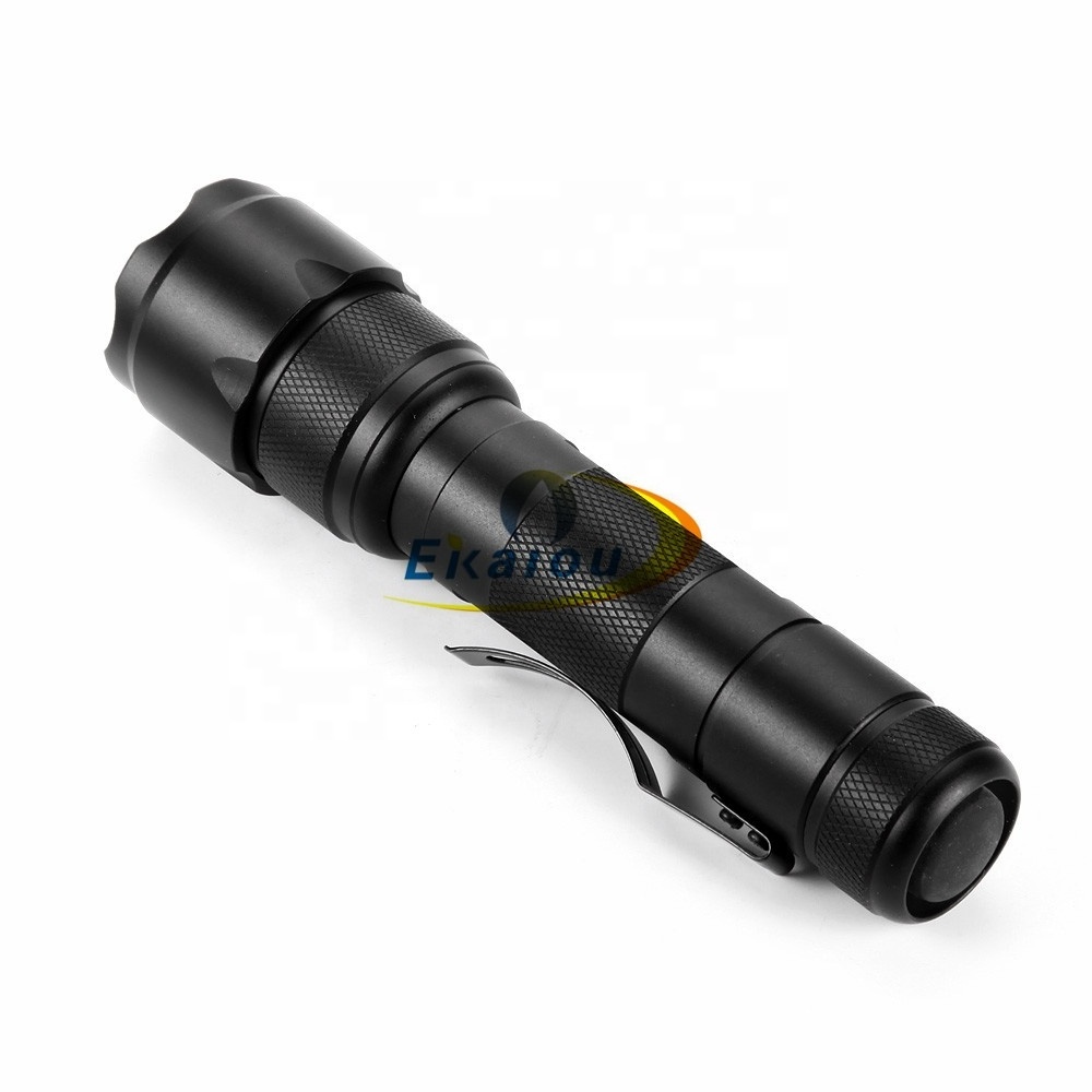 OEM 502B 3.0V 18w Powerful Portable LED Flashlight with Clip EDC Torch Lamp 18650 Linterna