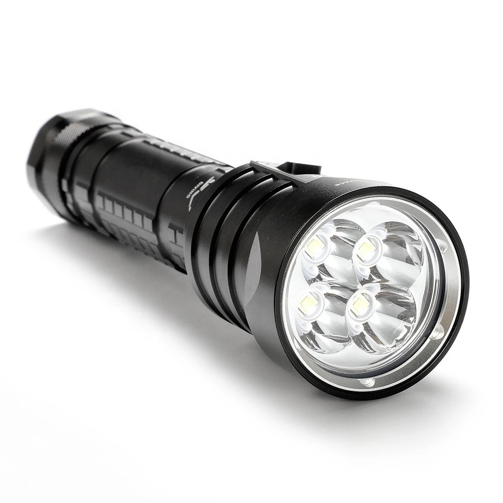 Diving Flashlights 4LED 6000 Lumen Underwater 100M IP8 Waterproof High Power Diving white Light Torch Lamp