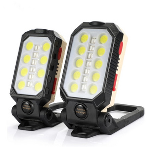 Foldable COB LED Work Light Portable USB Rechargeable Flashlight Waterproof Torch Magnetic Base Work Lamp Camping Light