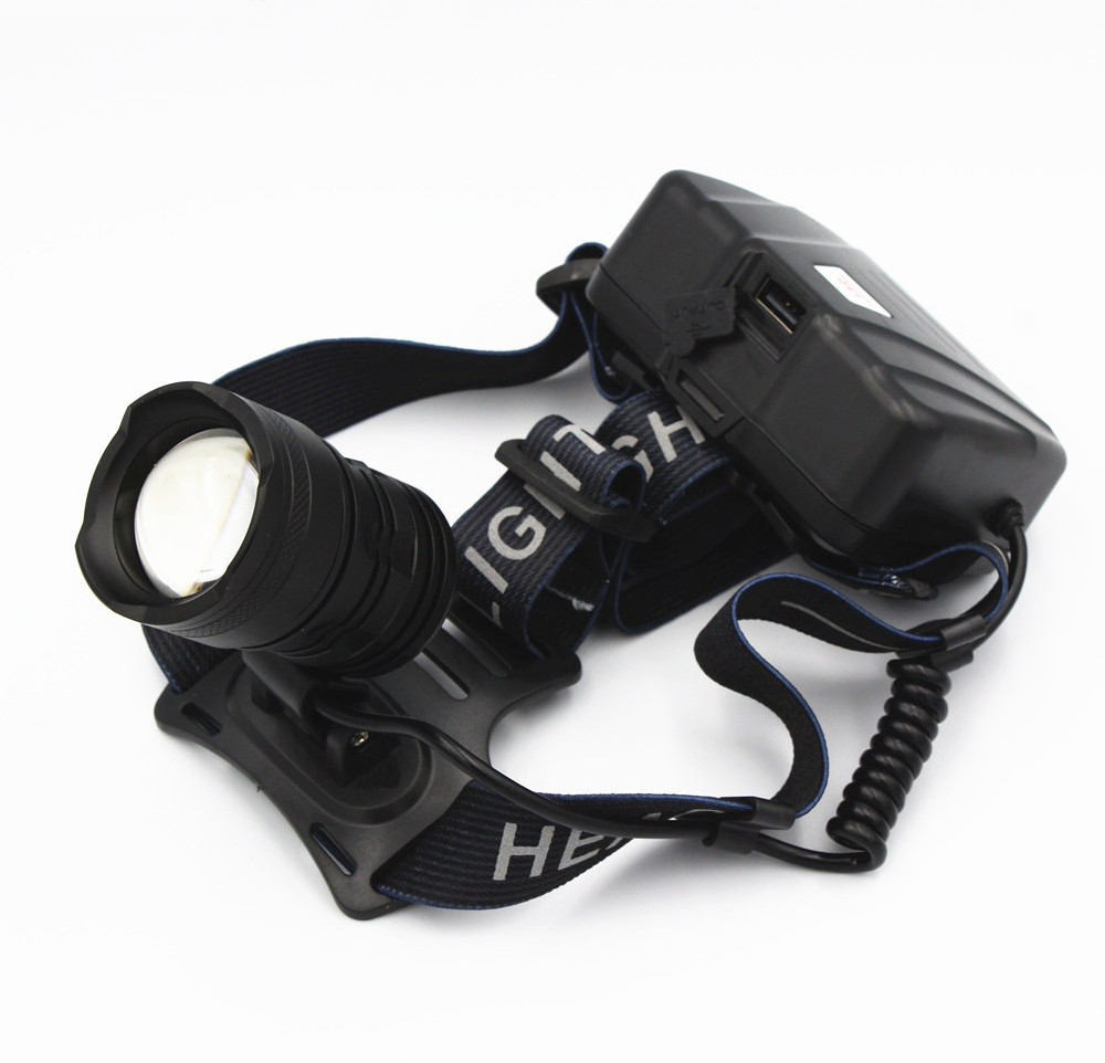 50W LED Headlight XHP70  Zoom Head Lamp Portable Torch Camping lamp Lantern use 3*18650 battery