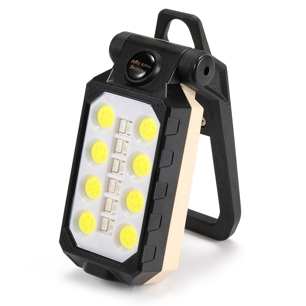 Foldable COB LED Work Light Portable USB Rechargeable Flashlight Waterproof Torch Magnetic Base Work Lamp Camping Light