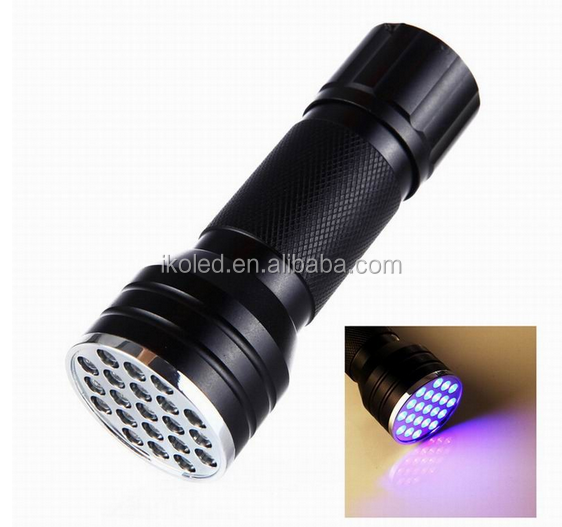 Ultraviolet Light 21 Led Scorpion Uv Flashlight,395nm Uv Torch Light,blacklight Ce Aluminum Alloy Emergency Dry Battery AAA Iko