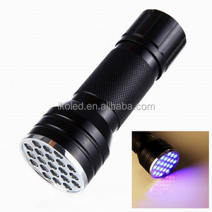 Ultraviolet Light 21 Led Scorpion Uv Flashlight,395nm Uv Torch Light,blacklight Ce Aluminum Alloy Emergency Dry Battery AAA Iko