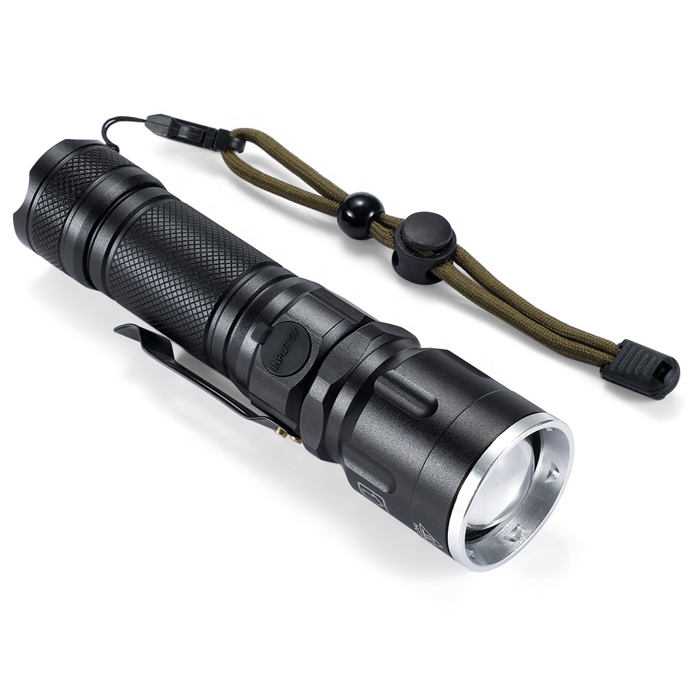 Xhp50 Flashlight xhp50 18650 Flashlight Usb XHP50 Super Bright 5 Modes Zoomable Water USB Rechargeable Tactical Flashlight