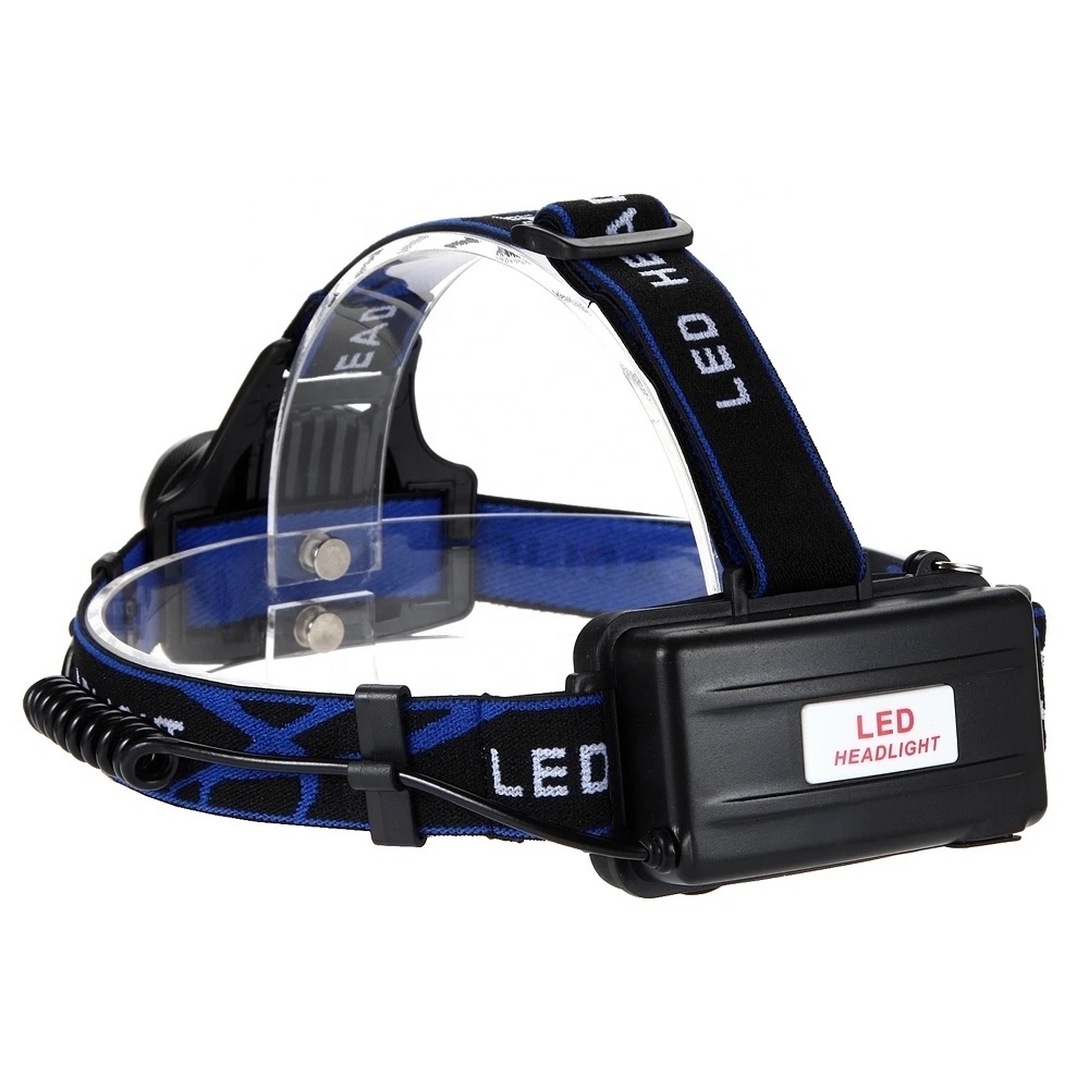 Warranty 1 Year Rechargeable Adjustable Zoom Headlamp LED Headlight Black Camping Rechargeable Battery Ce 65 IP68 ABS R7S