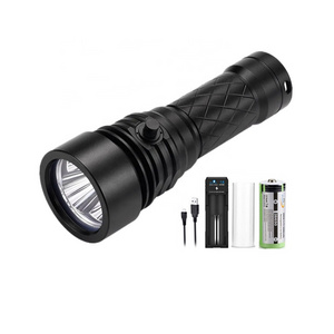 Factory wholesale High Brightness 3000 Lumen Portable Underwater Torch LED  Diving Flashlight with battery charger KIT