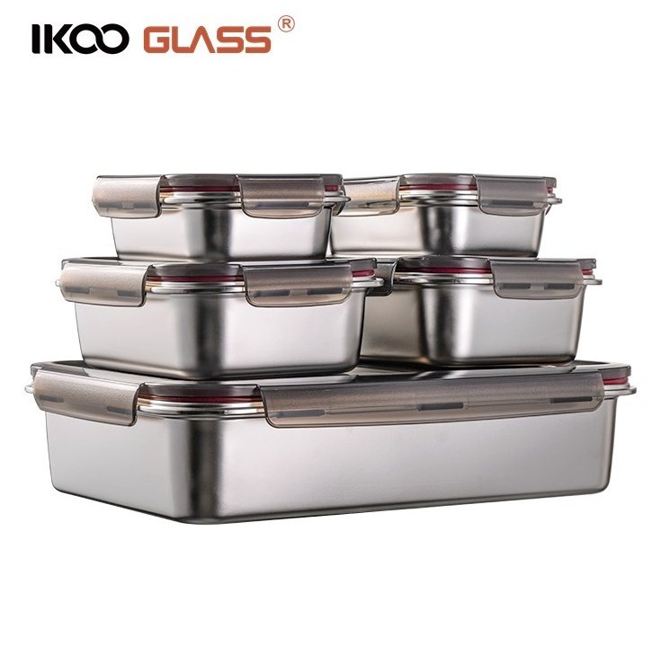 IKOO stainless steel airtight food container metal containers for food