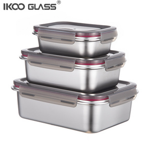 IKOO Microwave safe reusable lunch box stainless steel food container