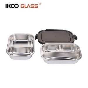 IKOO custom stainless steel lunch box 3 compartment leak proof