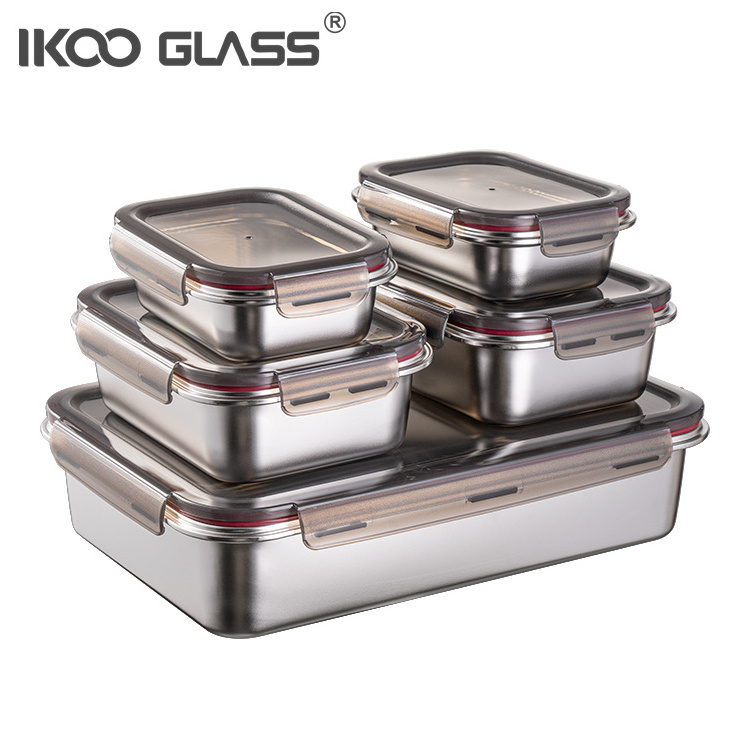 IKOO Metal Food Storage food grade stainless steel food container with lid