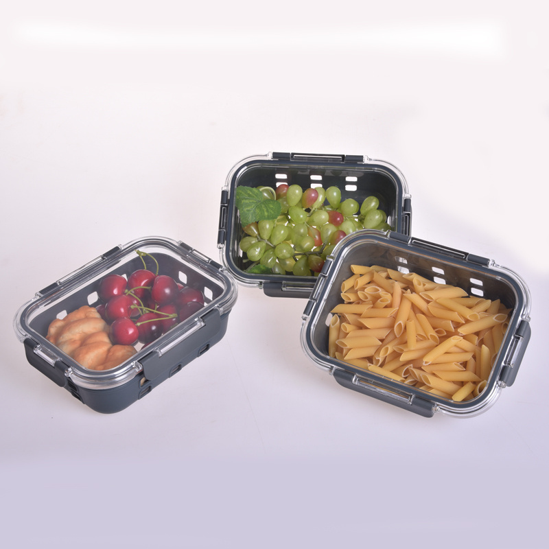 New design leakproof silicon glass tiffin food container storage with 4 lock