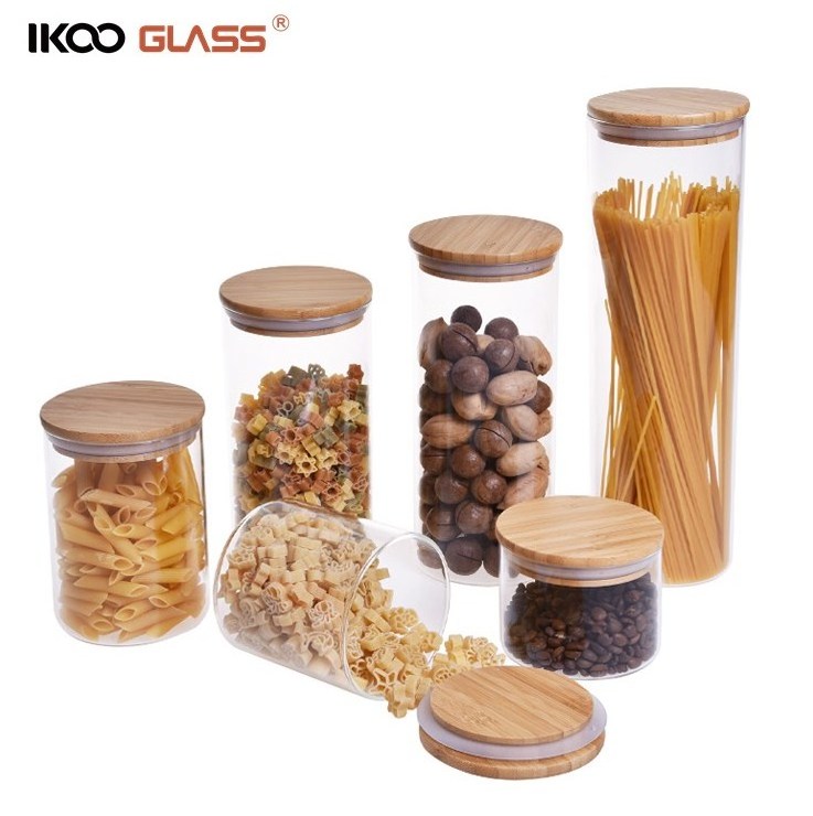 IKOO 500ml glass food jar airtight glass canister food container