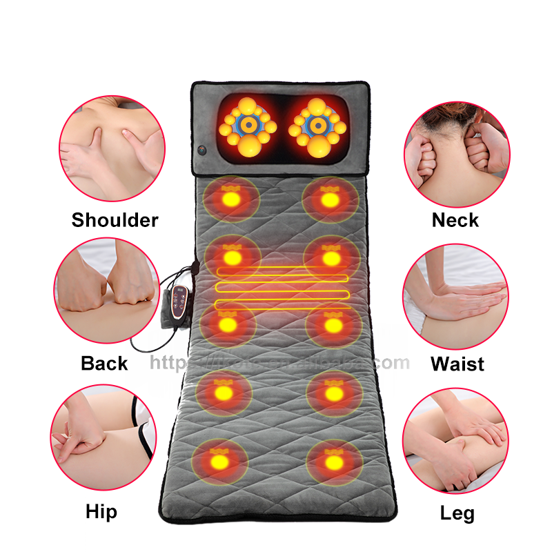 Wholesale Multiple Function Healthy full body kneading shiatsu massage bed with heating vibration massage mat