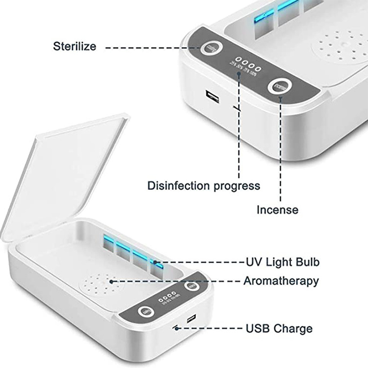 UV Light Sterilizer Phone Cleaner Sanitizer Portable Disinfection Multi Function UV Led Sterilizer Box