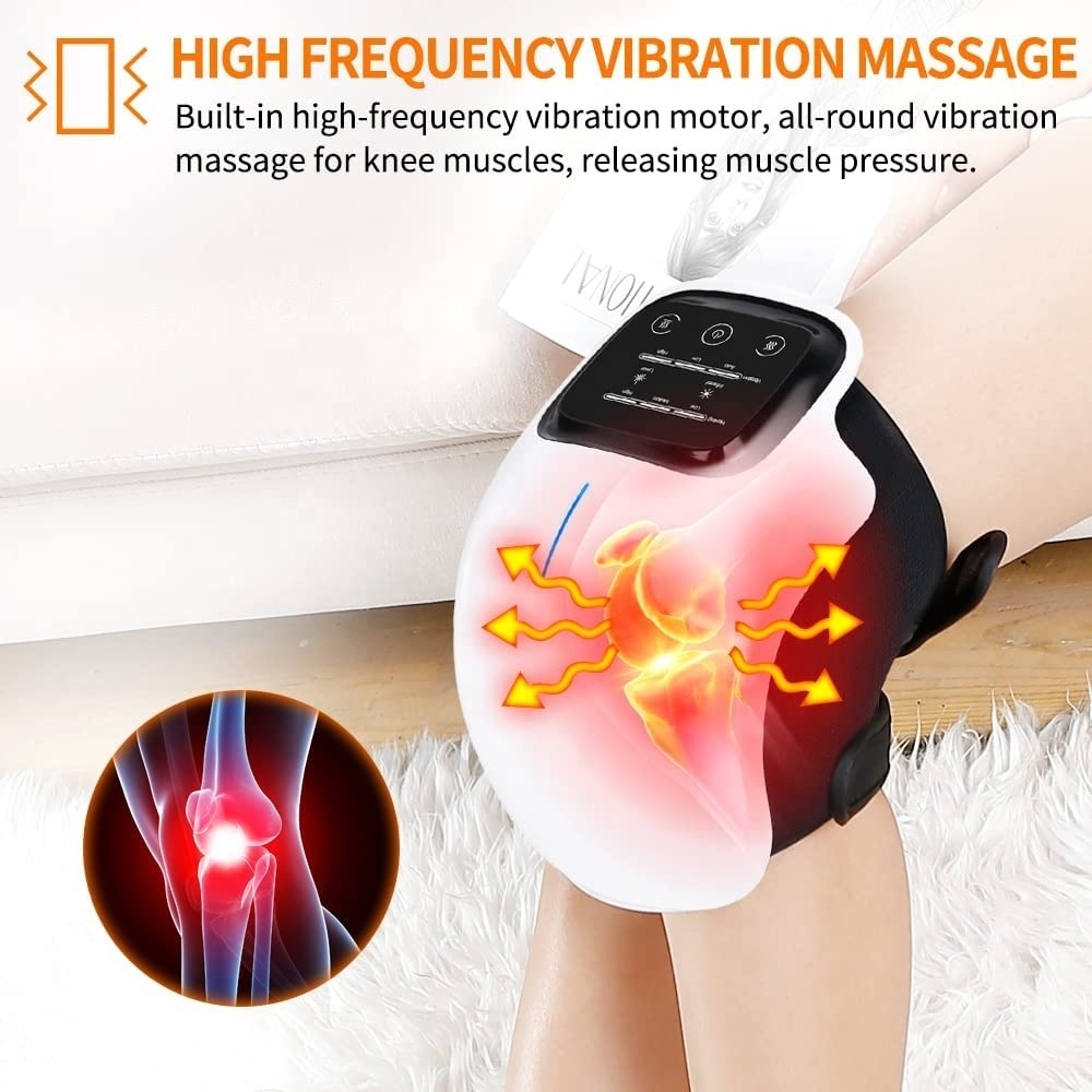 Cordless Wrap Knee Joint Massager Smart Electric Heating Vibration Pad Knee Massager with Heat Air Compression