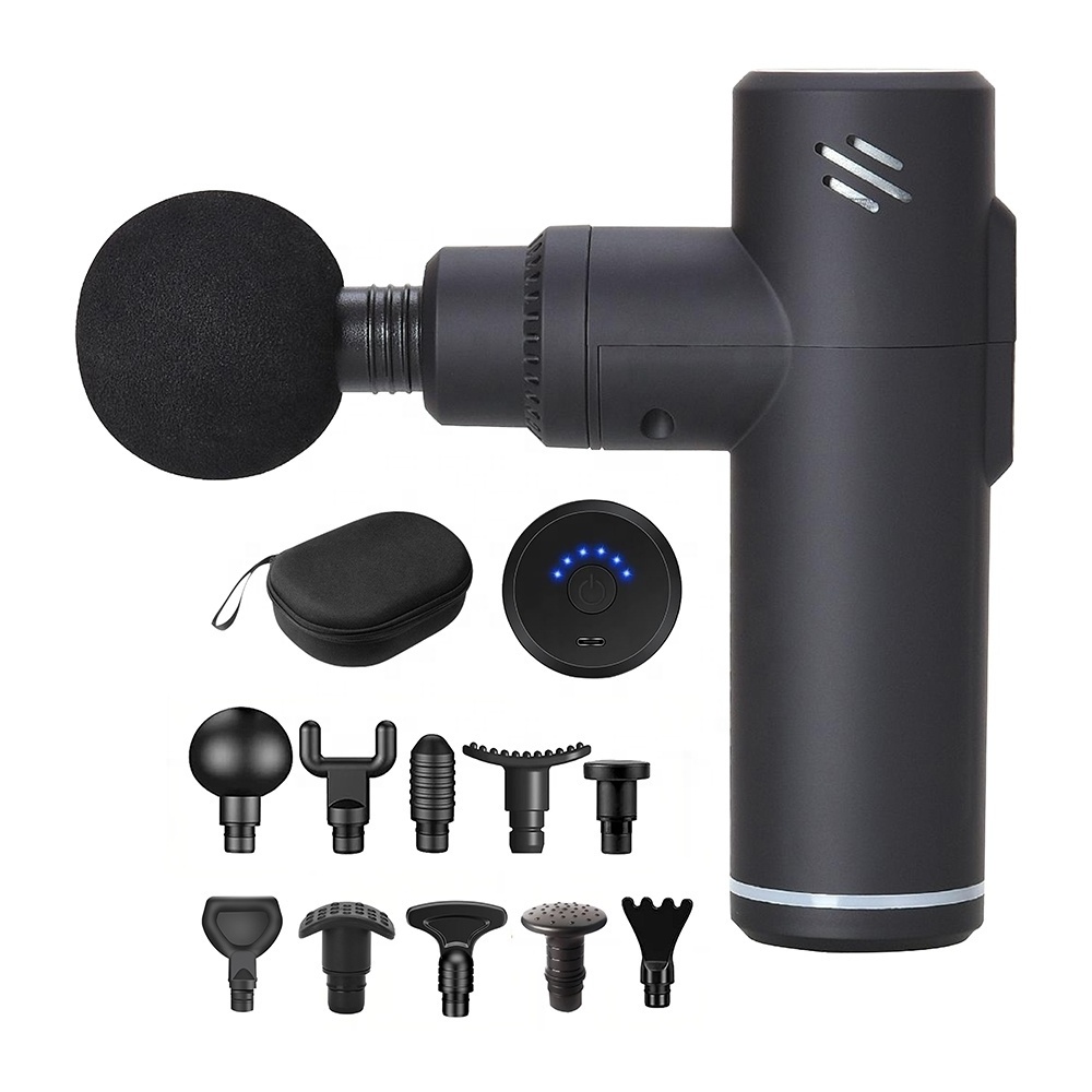 High Quality Handheld Deep Tissue Percussion Muscle Gun Massager 10 Adjustable Heads Heat vibrator Massage Gun