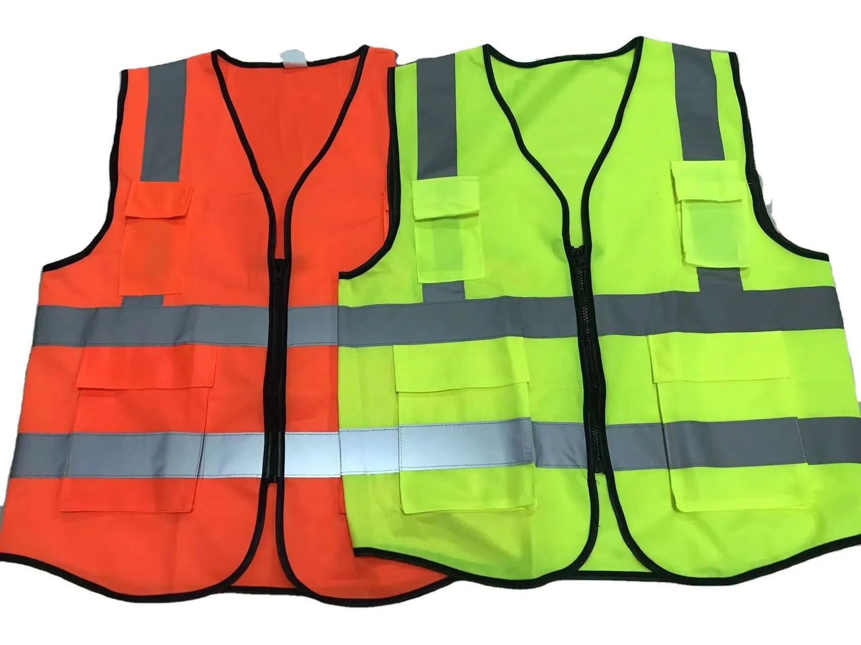 Custom Blue Red Orange Safety Work Vest with Reflective Strips Reflective Vest for Construction Cycling Motorcycle