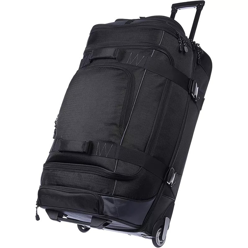 High Quality Waterproof Men Outdoor Luggage Travel Bag Black Shoulder Sport Bags Polyester Gym Bag With Custom Print