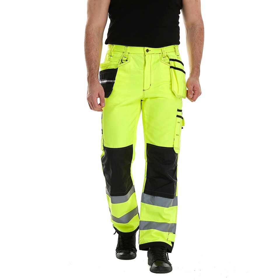 Hi vis safety Vest in reflective factory supply Workwear High Visibility working security waistcoat with zipper and pockets