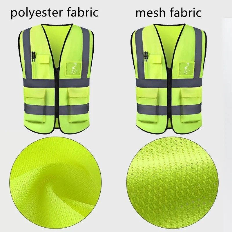 Custom Blue Red Orange Safety Work Vest with Reflective Strips Reflective Vest for Construction Cycling Motorcycle