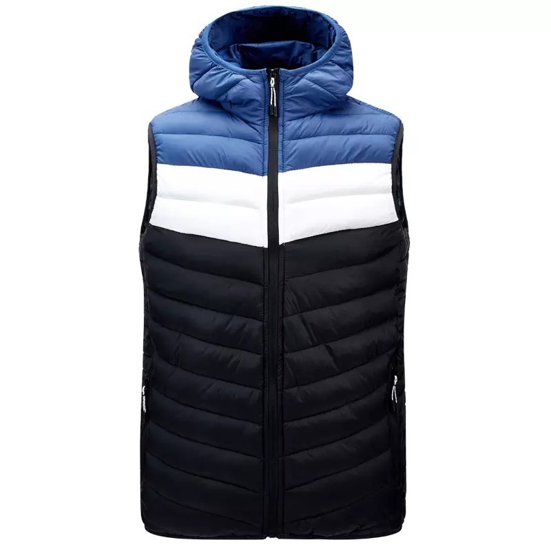 Custom OEM Service Wholesale New Design Causal Men Orange Half Sleeved Men Quilted Puffer Vest