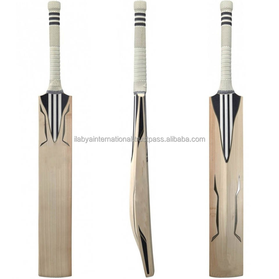 Wooden Cricket Bat And Black Leather Cricket Balls Set with Custom Logo Printed Cheap Price Cricket Bats