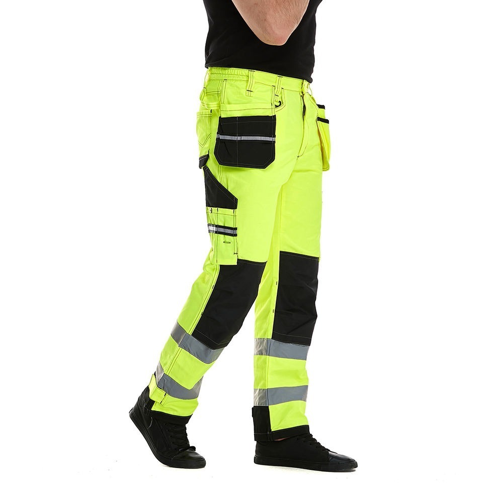 Hi vis safety Vest in reflective factory supply Workwear High Visibility working security waistcoat with zipper and pockets