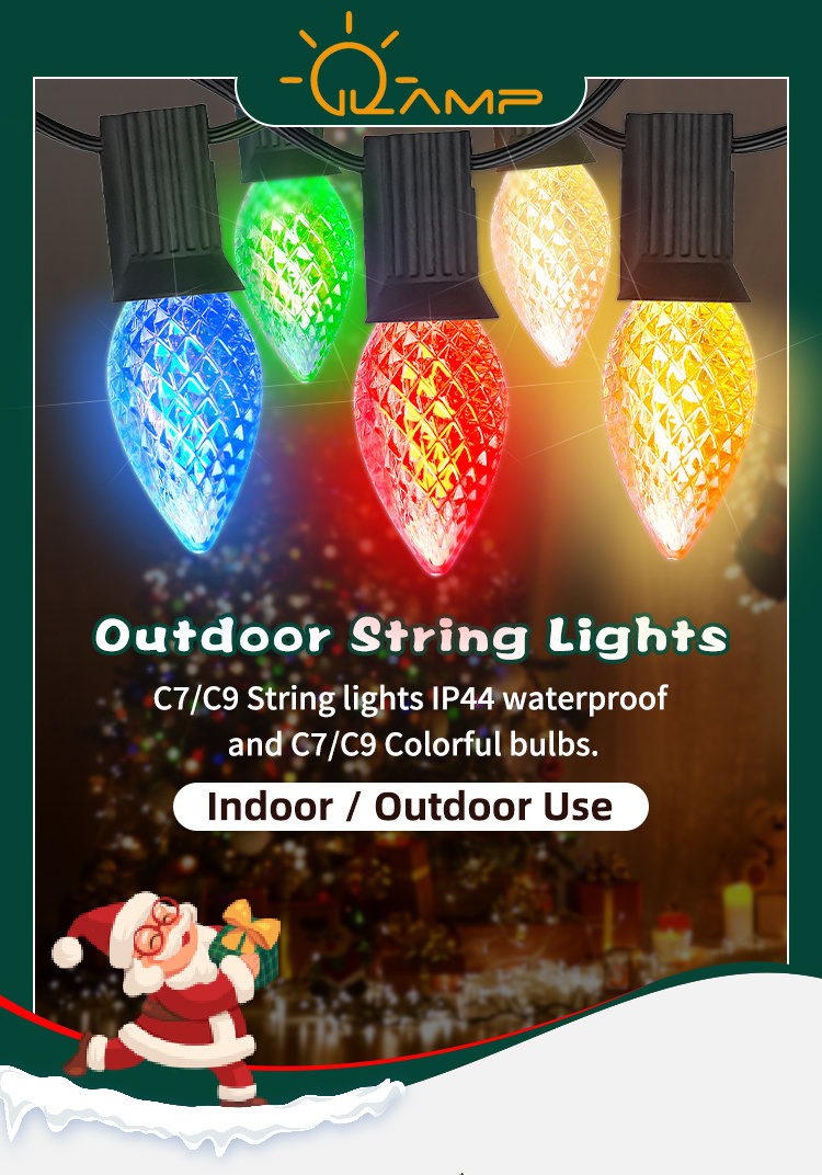 Outdoor c7 c9 LED Colorful Strawberry Holiday Christmas Light Bulbs Incandescent 220V 120V