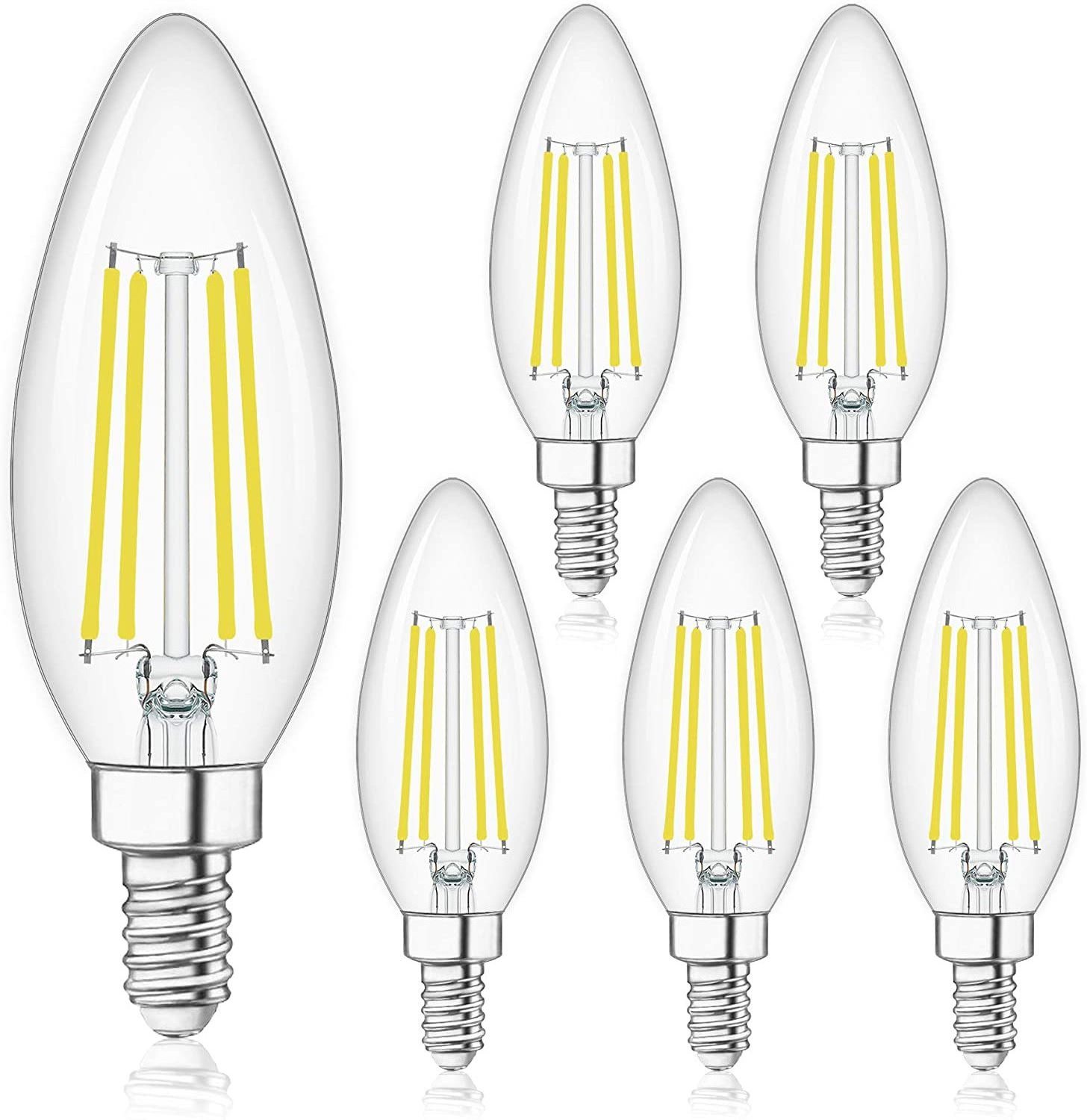 Amber Clear  E12 E14 110v 220v 2w 4w 6w C35 Dimmable Candle Light Candelabra LED Filament Vintage Edison Bulb